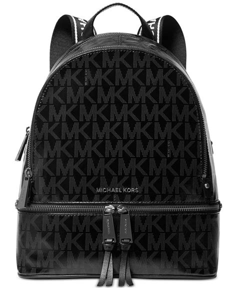 michael michael kors signature rhea glossy backpack|Michael Kors large backpack women.